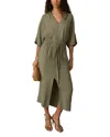 Reiss Petites Cecelia Shirred Waist Midi Dress In Khaki