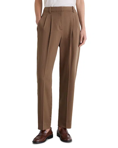 Reiss Petites Clay Tapered Pleated Pants In Brown
