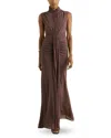 Reiss Womens Grape Daniella Sleeveless Stretch-woven Maxi Dress In Taupe