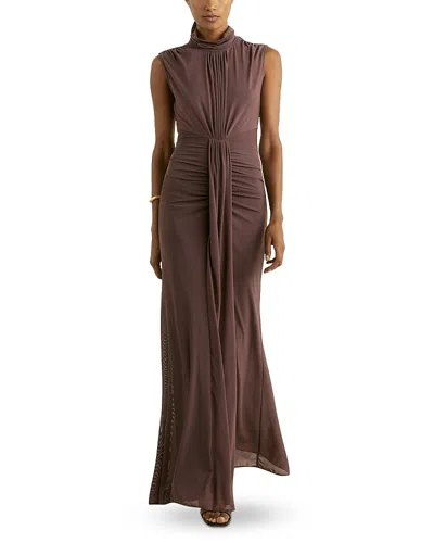 Reiss Womens Grape Daniella Sleeveless Stretch-woven Maxi Dress In Brown