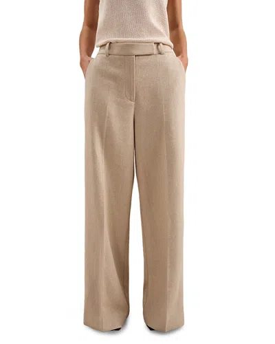 Reiss Petites Devon Wide Leg Pants In Neutral