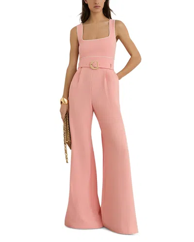 Reiss Petites Dion Belted Jumpsuit In Pink