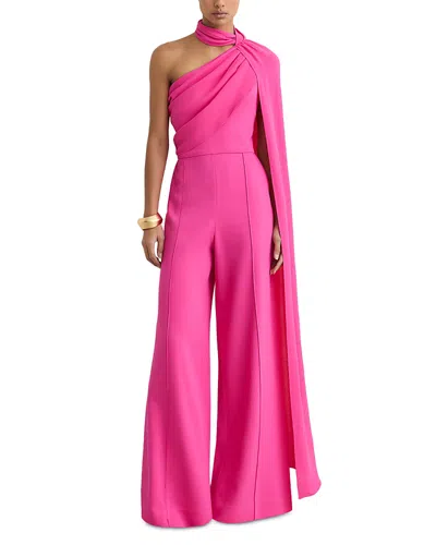Reiss Petites Draped One Shoulder Jumpsuit In Pink