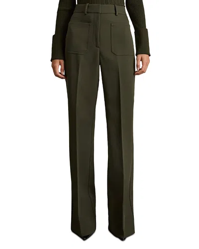 Reiss Petites Flare Leg Pants In Green