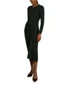 Reiss Womens Dark Green Rosie Slim-fit Long-sleeve Ruched Jersey Midi Dress In Black
