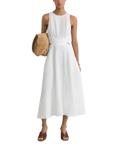 Reiss Petites Hazel Cut Out Midi Dress In White