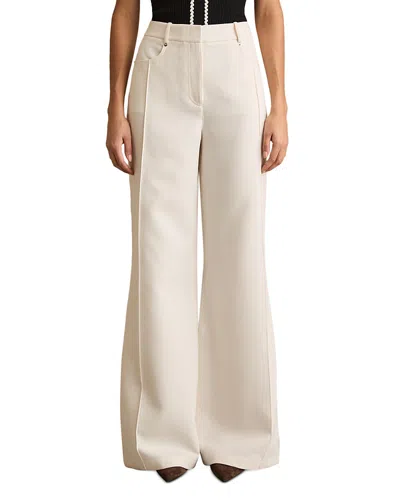 Reiss Petites Heather Wide Leg Palazzo Pants In Ivory