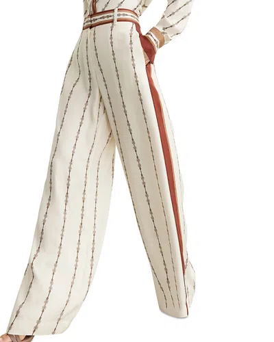 Reiss Petites Lydia Chain Print Wide Leg Pants In White