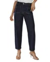 Reiss Petites Marcie Straight Patch Pocket Jeans In Dark Blue In Blue