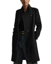 Reiss Womens Black Maude Double-breasted Wool-blend Coat In Black