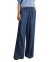 Reiss Womens Mid Blue Carter Wide-leg High-rise Denim Trousers In Mid Blue