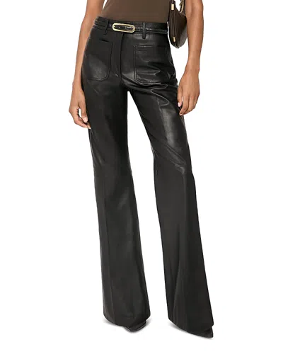 Reiss Petites Priya Leather Flare Pants In Multi