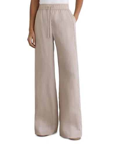 Reiss Petites Riley Linen Pants In Neutral