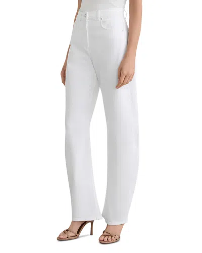 Reiss Petites Sabel Mid Rise Barrel Jeans In White In Multi