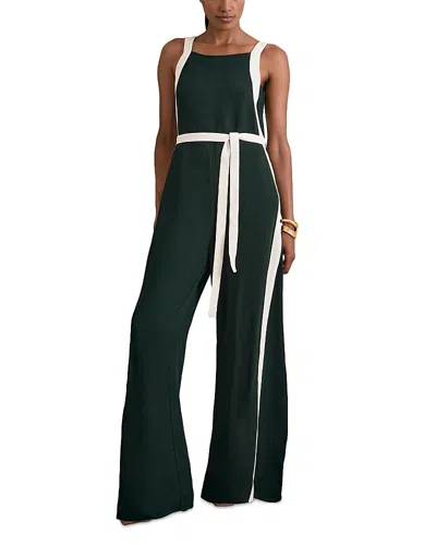 Reiss Petites Salma Color Block Jumpsuit In Green