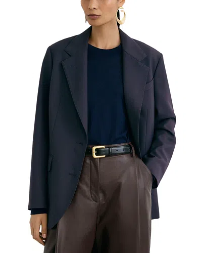 Reiss Petites Stretch Twill Single Breasted Blazer In Navy