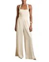 Reiss Womens Viola Embroidered Halterneck Wide-leg Woven Jumpsuit Cream