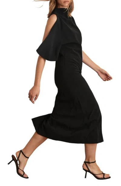 Reiss Petra Funnel Neck Maxi Dress In Black