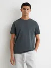Reiss Petrol Blue Cotton Crew Neck T-shirt In Gray