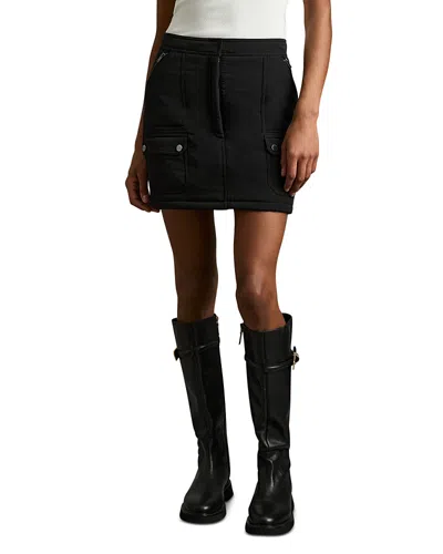 Reiss Peyton Quilted Mini Skirt In Black