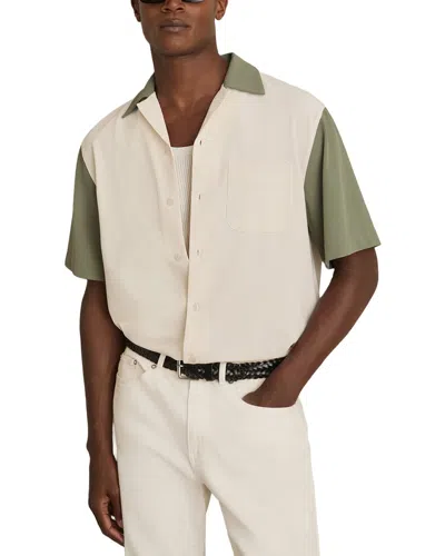 Reiss Peza Textured Colorblock Shirt In Multi