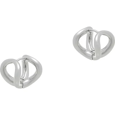 Reiss Phoebe Parallel Lines Huggie Earrings In Metallic