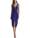 Reiss Women's Purple Pia Cut-out Stretch-woven Midi Bodycon Dress