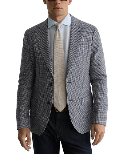 Reiss Piccolino Tailored Fit Houndstooth Blazer In Blue