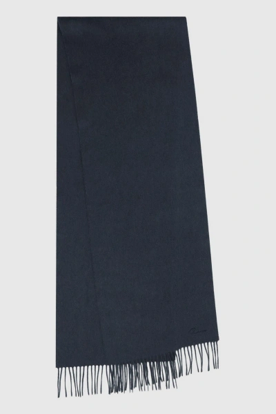 Reiss Picton - Airforce Blue Cashmere Blend Scarf,