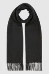 Reiss Charcoal Picton Cashmere Blend Scarf In Pink
