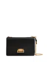Reiss Black Leather Chain Crossbody Bag