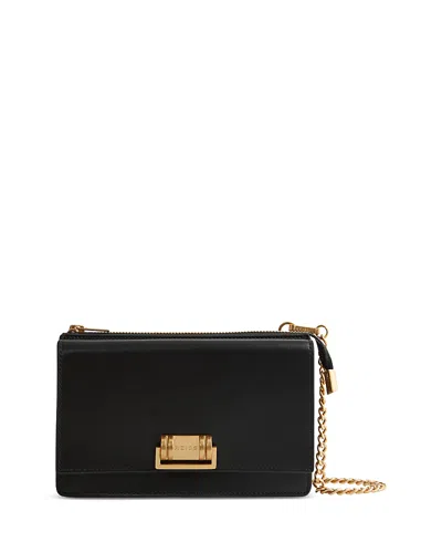 Reiss Black Leather Chain Crossbody Bag In Black