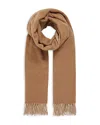 Reiss Womens Biscuit Picton Logo-embroidered Wool-cashmere Blend Scarf In Biscuit