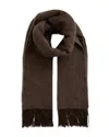 Reiss Chocolate Wool-cashmere Scarf In Brown