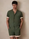 Reiss Pine Green | Ché Stripe-cuff Shirt