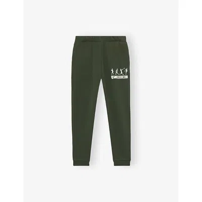 Reiss Kids' Pine Green Tanner Varsity League Cotton-blend Jogging Bottoms 3-9