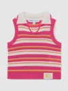 Reiss Pink 13-14 Yrs Smileyworld | Stripe Knit Vest In Multi