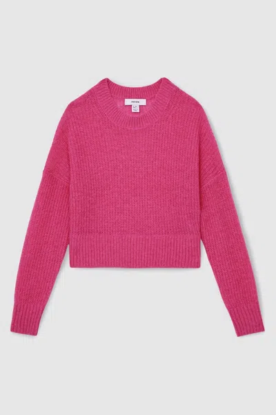 Reiss Pink Aluna 13-14 Yrs Rib-knit Jumper With Wool And Alpaca