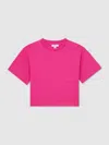 Reiss Pink Bonnie 13-14 Yrs Cotton Ribbed-neck Oversized T-shirt In Multi