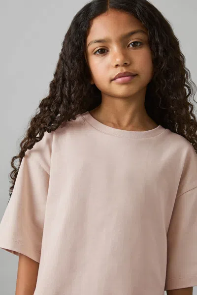 Reiss Kids' Pink 9-13 Yrs Oversized Cotton Crew-neck T-shirt