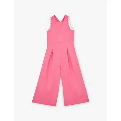 Reiss Kids' Pink Cerese Wide-leg Linen-blend Jumpsuit 3