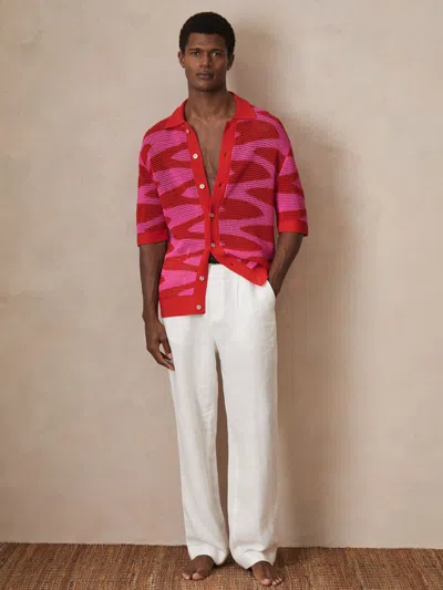 Reiss Pink | Ché Wave Crochet Shirt