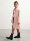 Reiss Pink Mabli Wool-blend Single-breasted Coat In Pink