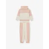 Reiss Colour-block Cotton-blend Hoody And Jogging Bottoms Set 4-13 Years Pink In Pink