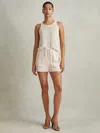 Reiss Pink Drawstring Shorts With Tencel™ Fibers
