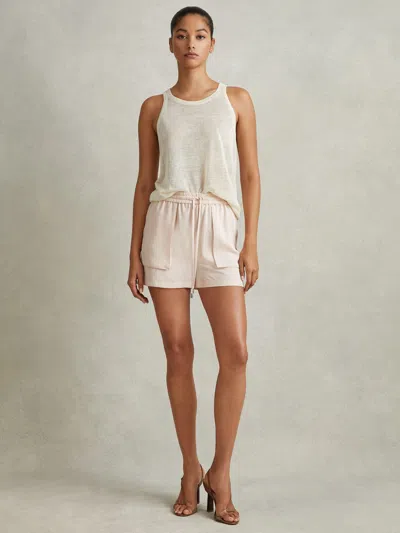 Reiss Pink Drawstring Shorts With Tencel™ Fibers