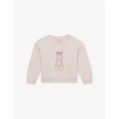 Reiss Kids' Pink Eliza Car-embroidered Jersey Sweatshirt 3-9 In Neutral