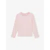 Reiss Pink Flora Frill-neck Stretch-cotton Top 3-9 In Pink