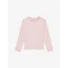 Reiss Pink Flora Frill-neck Stretch-cotton Top 3-9 In Pink