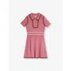 Reiss Pink 9-13 Yrs Twist-piped Knitted Dress In Pink